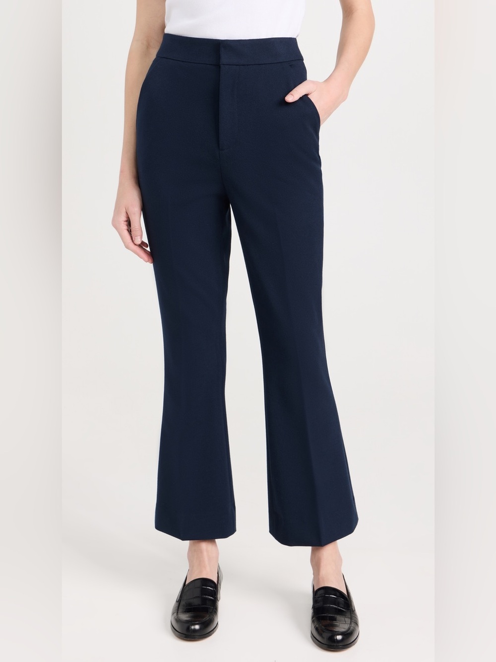 NWOT Favorite Daughter The Phoebe Crop Flare Pant Navy High Rise Cropped SZ 0